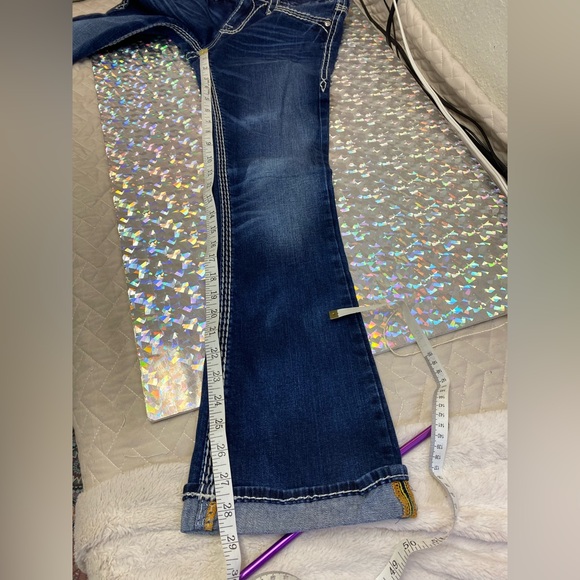 Rock Revival Raizel Mid-Rise Bootcut Bling Jeans Women's 27 *Altered Petite Hem* - Picture 11 of 16
